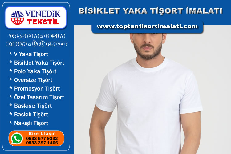 Bisiklet Yaka Tişört İmalatı